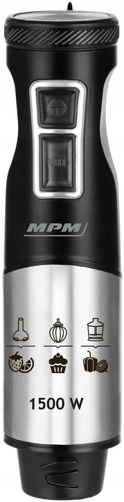 Blender ręczny MPM MBL-34M 1500W Funkcja Turbo Stal nierdzewna Czarny