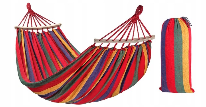 HAMAK OGRODOWY 2 OSOBOWY BRAZYLIJSKI XXL MOCNY HUŚTAWKA PAŁĄK DUŻY + TORBA