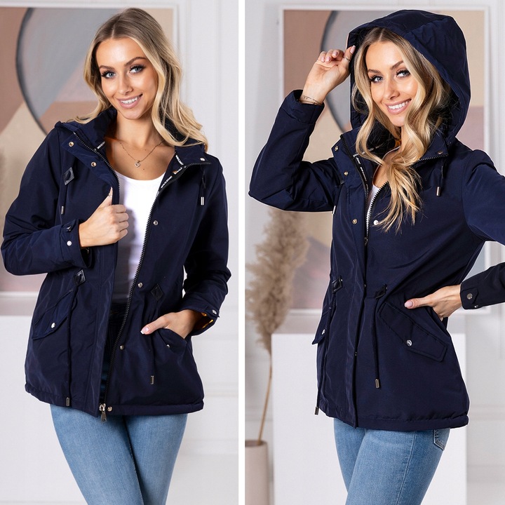 TALIOWANA WIOSENNA Kurtka PARKA z Kapturem 3 KOLORY Przejściowa XL