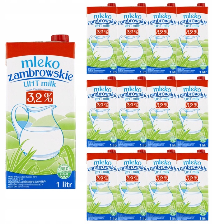 Mleko zambrowskie UHT 3,2% 1 l x 12 sztuk