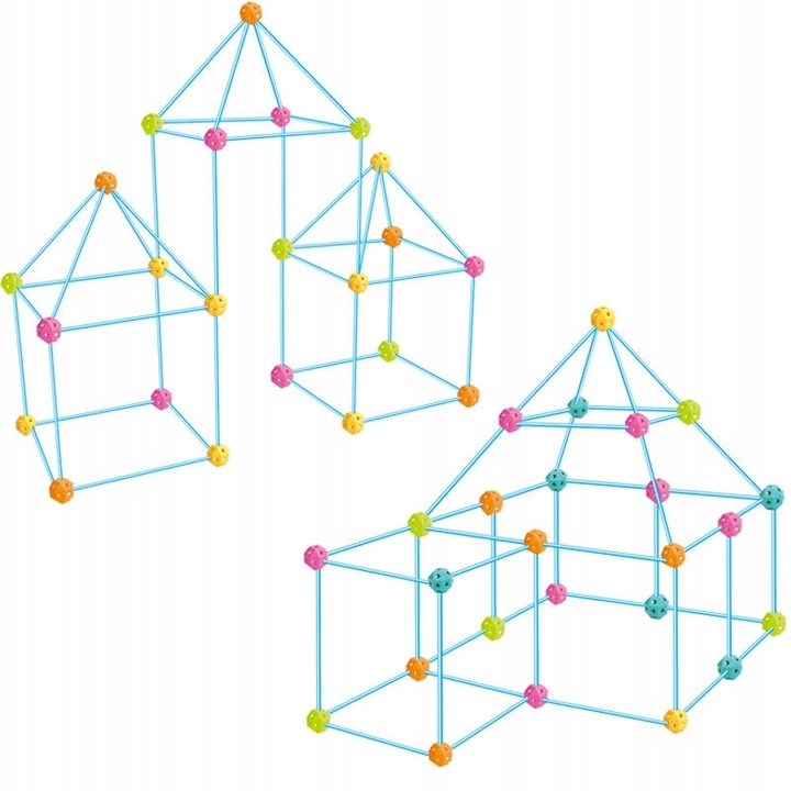 KLOCKI KONSTRUKCYJNE DO BUDOWANIA BAZY XXL DLA DZIECI RURKI SŁOMKI 340 EL