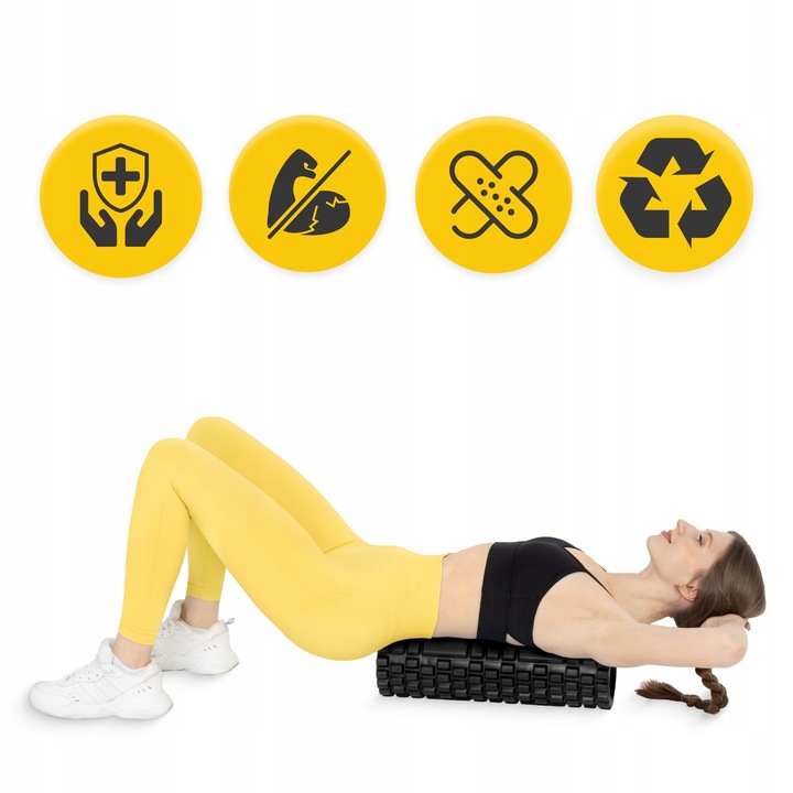 ROLLER WAŁEK DO MASAŻU ROLLOWANIA PLECÓW TWARDY CROSSFIT AUTOMASAŻ FITNESS