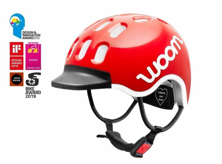 Kask rowerowy dla dzieci WOOM M 53-56 cm Czerwony