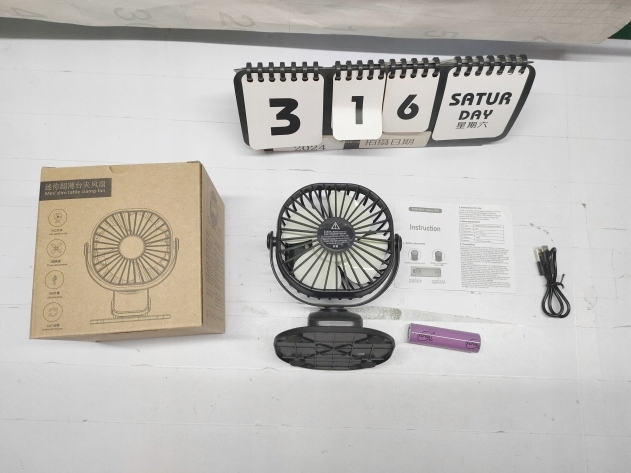 MINI WENTYLATOR NA KLIPS STOŁOWY CICHY USB REGULACJA 360° Z AKUMULATOREM