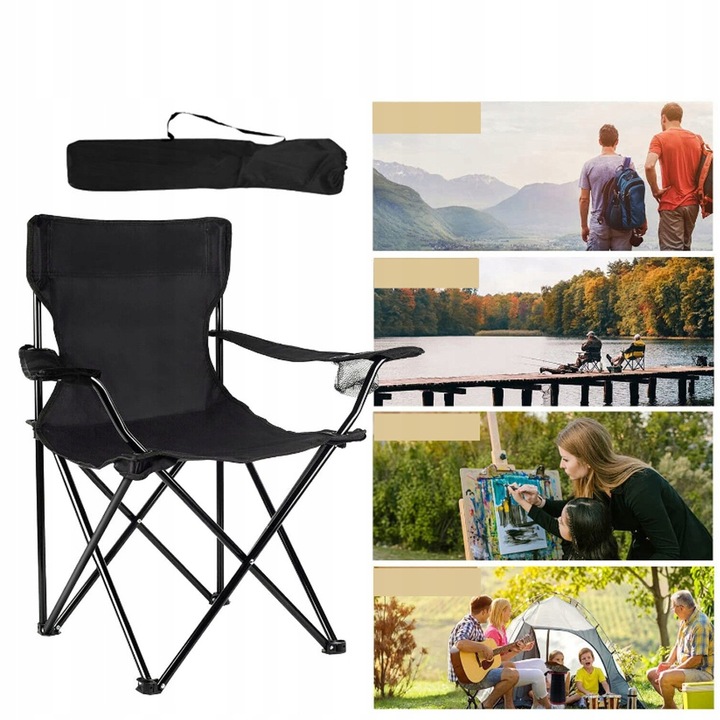 KRZESŁO KEMPINGOWE LEKKIE SKŁADANE KRZESŁO WĘDKARSKIE DLA PLAŻOWE WĘDRÓWKI