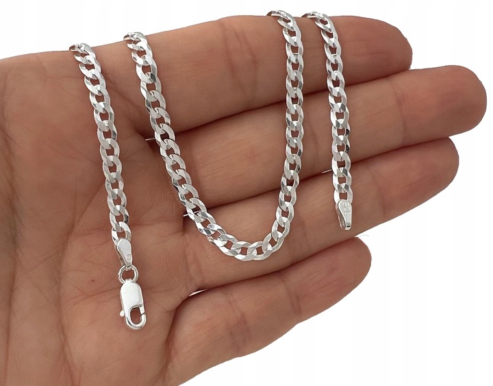 Łańcuszek męski srebrny pancerka 4 mm 55 cm srebro 925 dedykacja na prezent