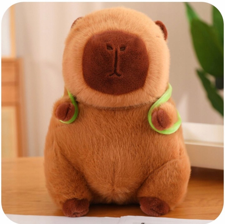 KAPIBARA PLUSZOWA MASKOTKA 55 CM ZABAWKA Z PLECAKIEM ŻÓŁWIK MIĘKKA PLUSZAK