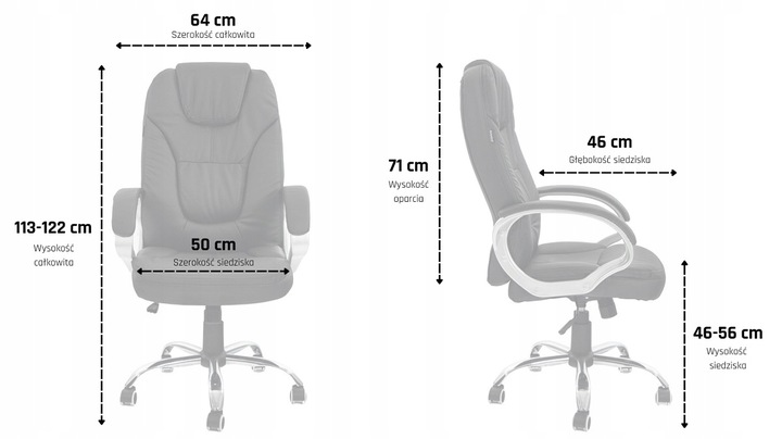 FOTEL BIUROWY OBROTOWY KRZESŁO BIUROWE OBROTOWE ERGONOMICZNY SKÓRZANY BRĄZ