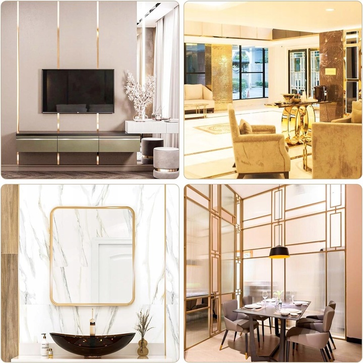 Listwa ozdobna dekoracyjna złota na ścianę do mebli samoprzylepna ścienna