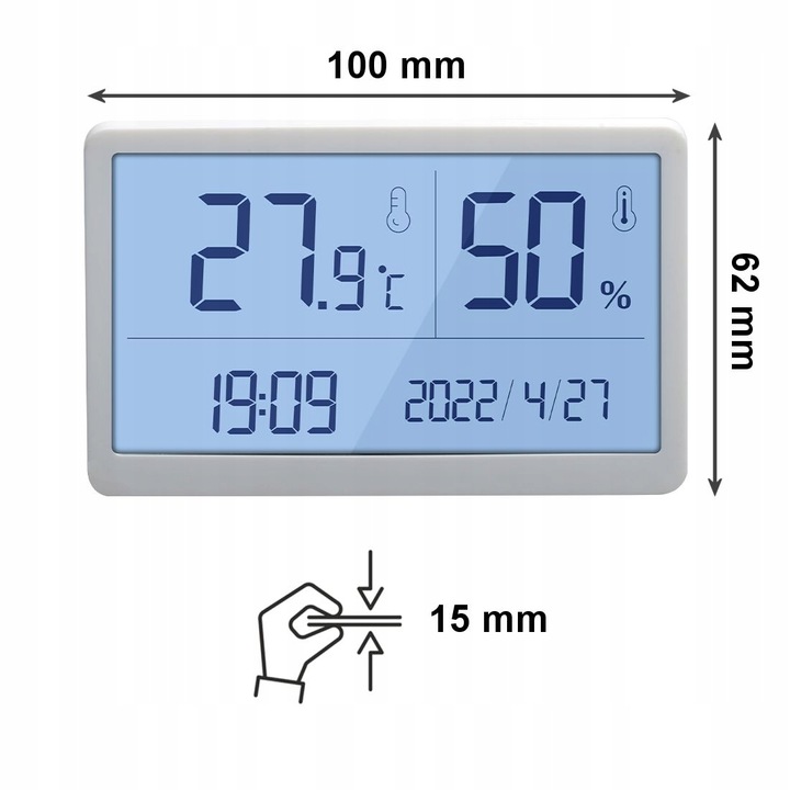 TERMOHIGROMETR WILGOTNOŚCIOMIERZ HIGROMETR TERMOMETR WILGOTNOŚĆ TEMPERATURA
