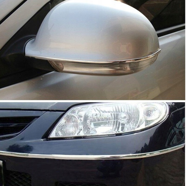 LISTWA OZDOBNA TAŚMA CHROM NA GRILL RANT DRZWI OSŁONA KRAWĘDZI SREBRNA 5 M