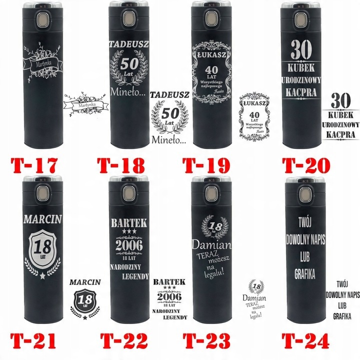 TERMOS KUBEK TERMICZNY na PREZENT dla NIEGO Taty Faceta Brata Wyświetlacz