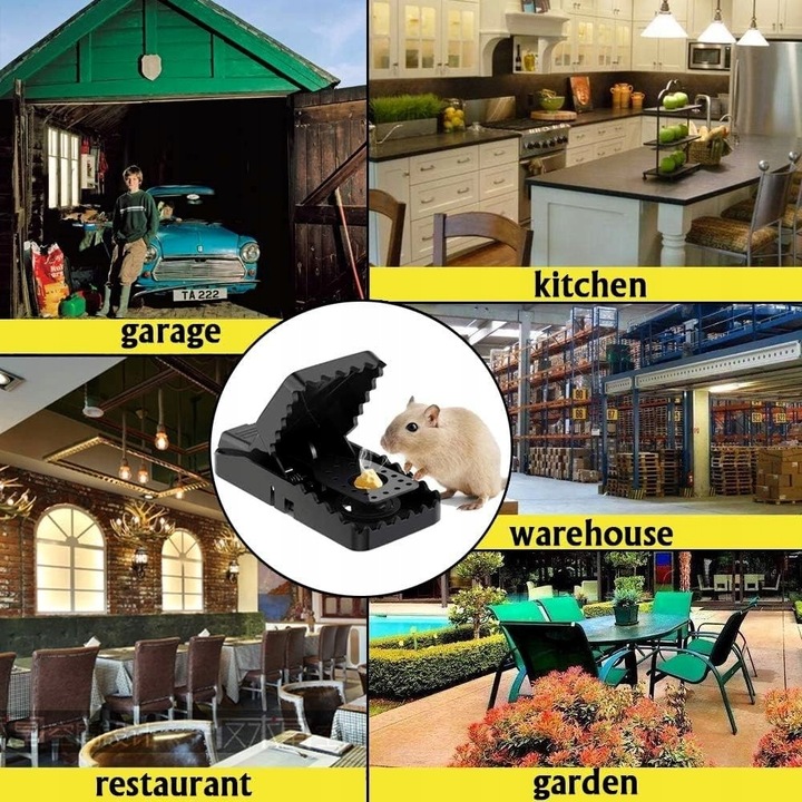 PUŁAPKA NA MYSZY MOCNY ZATRZASK GILOTYNA ZESTAW 6 SZTUK !!!! ŁAPKA NA MYSZY