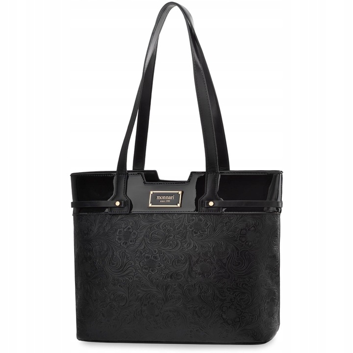 Monnari Torba Ze Zdobieniem Torebka Shopper Duża Sztywna Aktówka Kwiaty