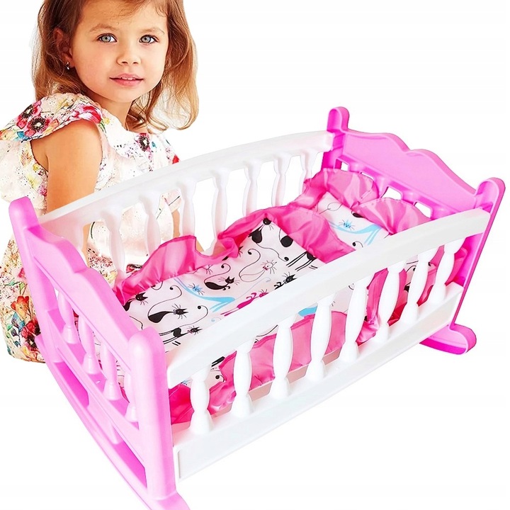 DUŻA KOŁYSKA DLA LALKI LALEK ŁÓŻECZKO + POŚCIEL PL