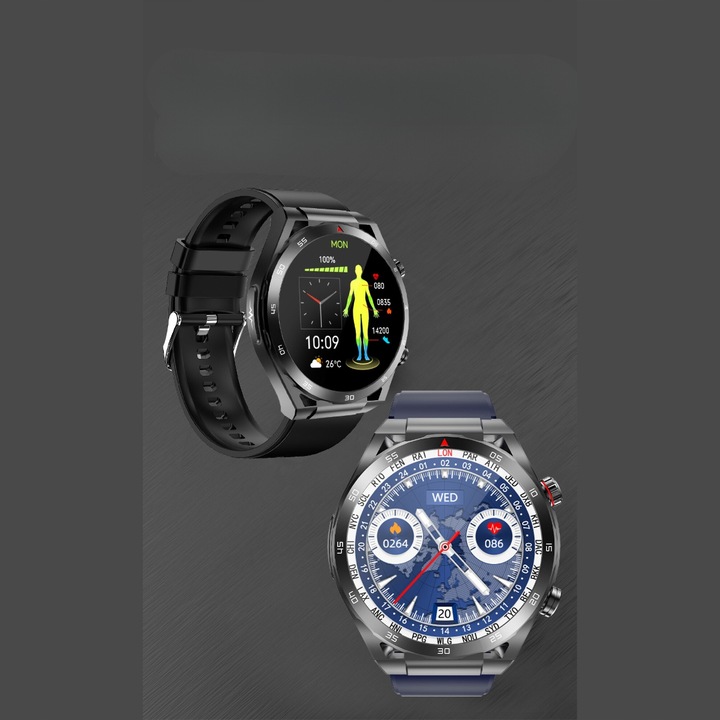 SMARTWATCH ZEGAREK MĘSKI GLUKOZA POMIAR CUKRU EKG CIŚNIENIE MENU POLSKIE