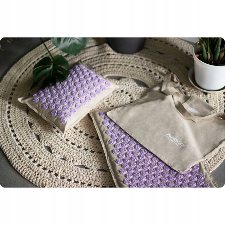 MATA DO AKUPRESURY Z KOLCAMI + PODUSZKA + TORBA