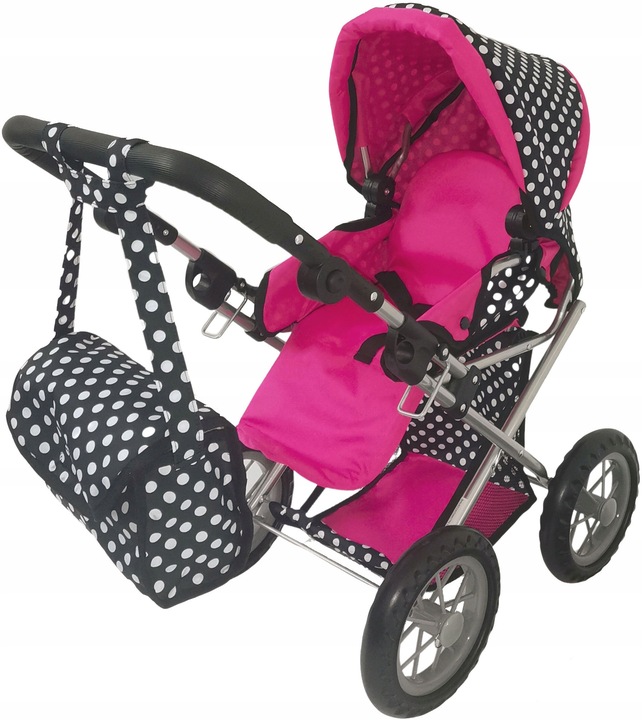 WÓZEK DLA LALEK SPACERÓWKA GONDOLA 3w1 DUŻE KOŁA