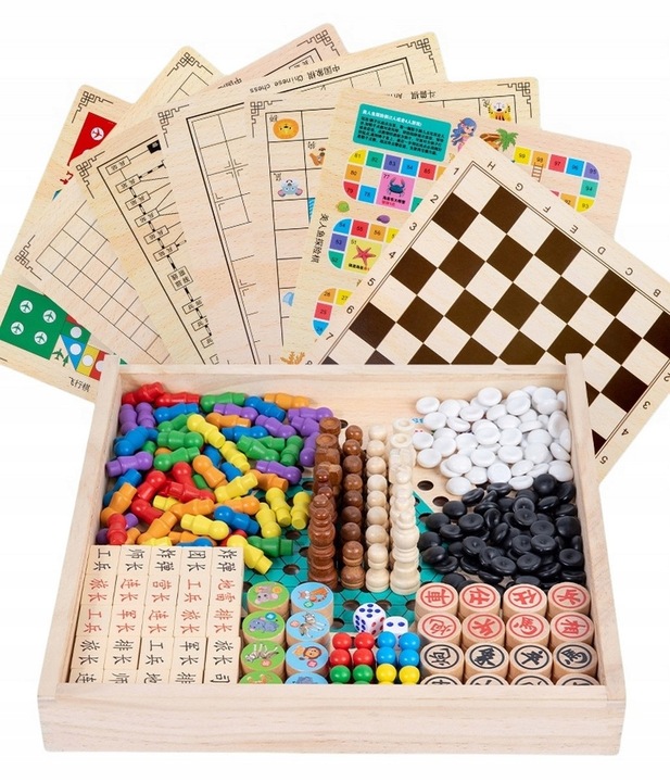 ZESTAW GIER PLANSZOWYCH 10W1 NAJPOPULARNIEJSZYCH CHIŃCZYK SZACHY BACKGAMMON