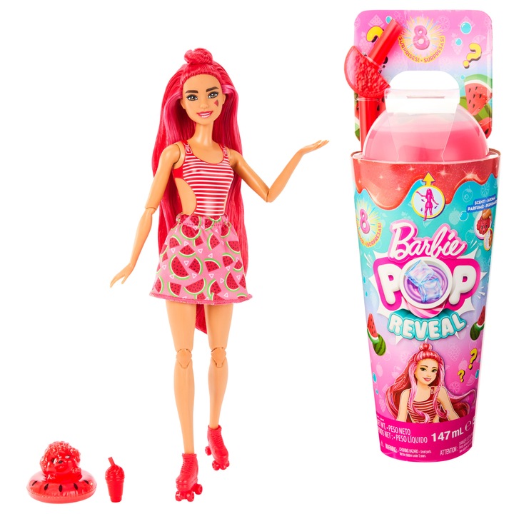 Barbie Pop Reveal Arbuz Lalka Seria Owocowy sok HNW40