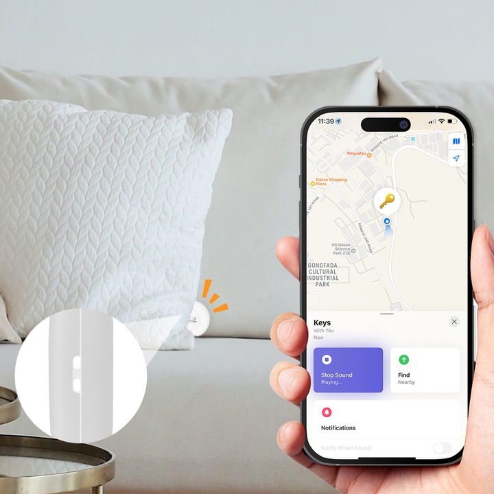 Lokalizator GPS Life Tag MiLi IOS APPLE do plecaka kluczy bagażu dla psa