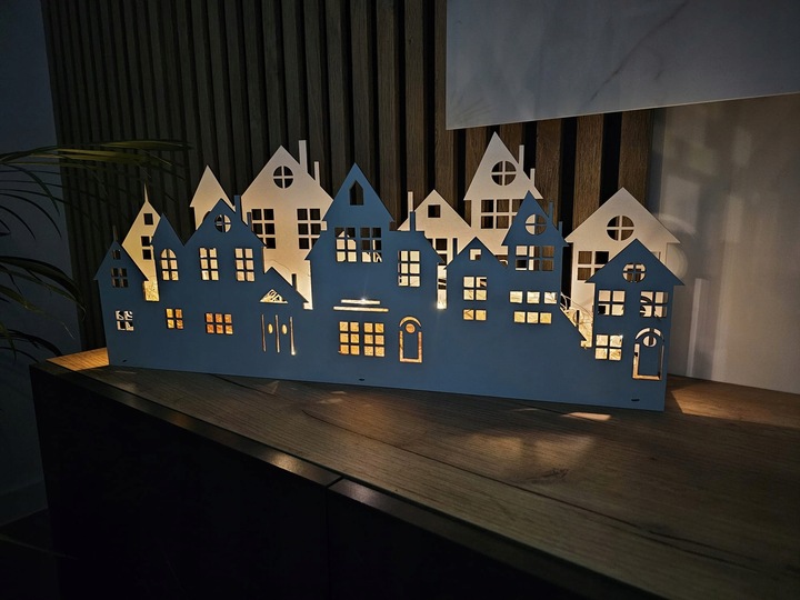 Domki świąteczne, dekoracja świąteczna 60cm lampka led