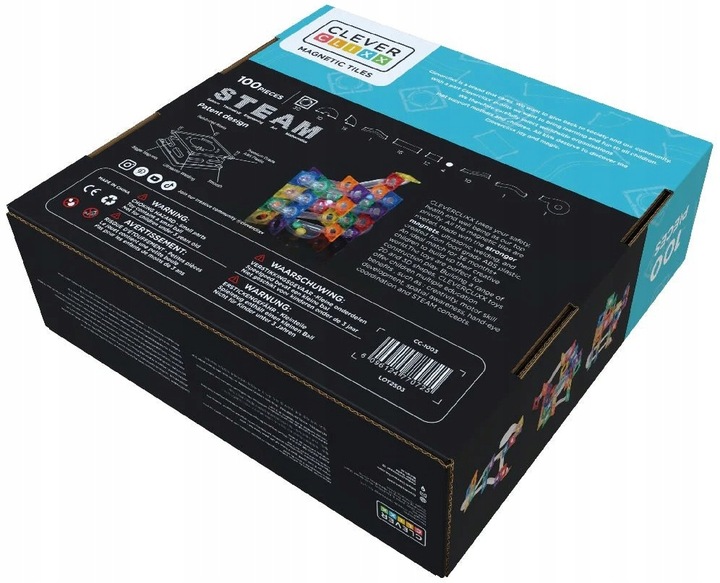 CLEVERCLIXX KLOCKI MAGNETYCZNE KULODROM TOR DAZZLING LIGHTS 100 EL.