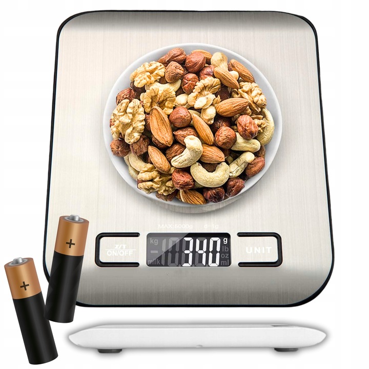 WAGA KUCHENNA ELEKTRONICZNA LCD DO 10KG OD 1G SREBRNA DOMOWA DOKŁADNA