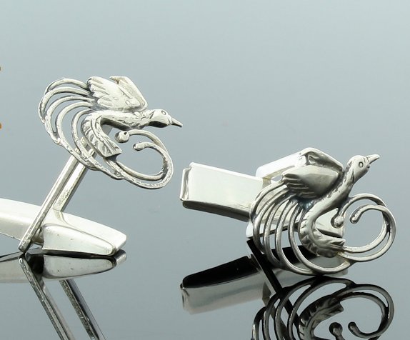 Spinki do mankietów ptak Feniks nieśmiertelność