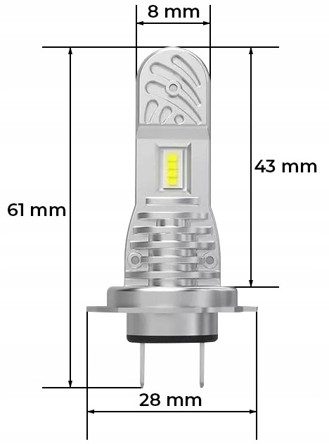 Żarówki LED H7 komplet Mocne 14000 LM 6000K LED 1:1 80W Canbus +1000%