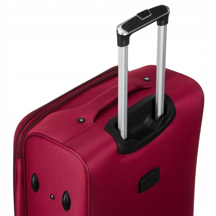 Duża walizka z wytrzymałej tkaniny poliestrowej w czerwono-niebieskim kolor