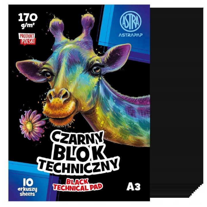 ASTRA ZESTAW BLOKÓW RYSUNKOWE, TECHNICZNE, BIAŁE KOLOROWE, BLOKI A4, A3