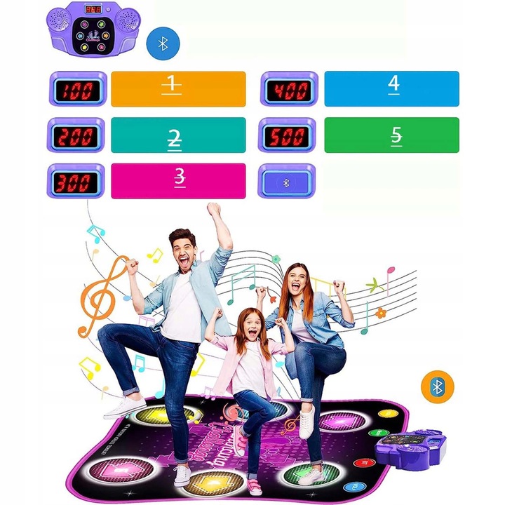MATA DO TAŃCA DLA DZIECI Z BLUETOOTH GRY MUZYCZNA MATA TANECZNA STRZAŁKAMI