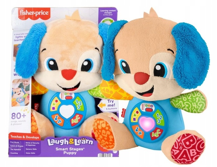 FISHER PRICE SZCZENIACZEK UCZNIACZEK zabawka interaktywna dla maluszka JFD