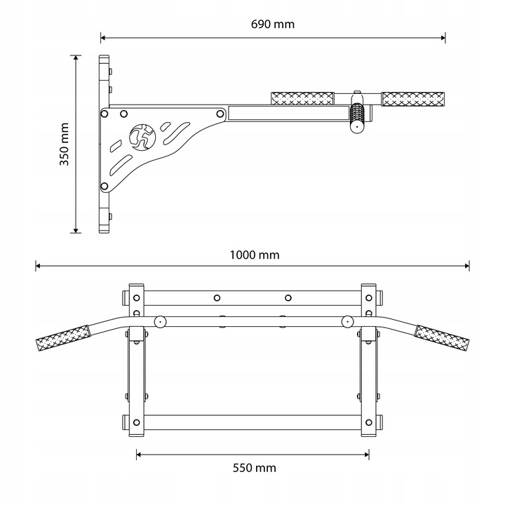 Drążek treningowy do ćwiczeń podciągania+uchwyt na worek KSH001/SK
