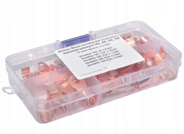 Zestaw konektorów oczkowych wysokoprądowych 80szt