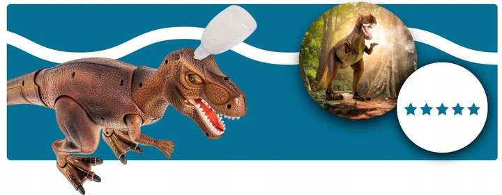 Wielki Dinozaur T-Rex Zdalnie sterowany chodzi ryczy świeci zieje dymem LED