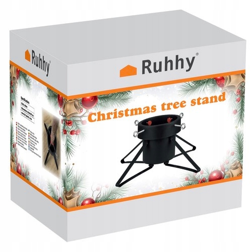 Stojak na choinkę Ruhhy 22306 z pojemnikiem na wodę, czarny, stabilny