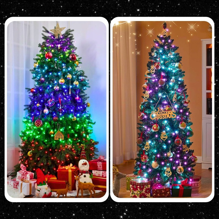 LAMPKI CHOINKOWE 100LED MULTIKOLOR ŚWIĄTECZNE SMART WIFI PILOT 10M