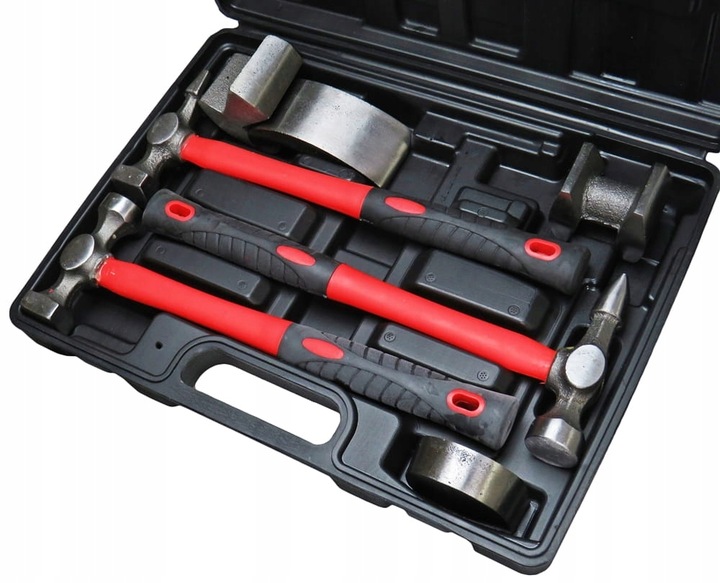 MŁOTEK BLACHARSKI ZESTAW MŁOTKÓW blacharskich FIBERGLASS 7el kowadła