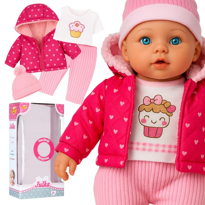 SMILY PLAY Duża lalka miękki bobas mówi śpiewa interaktywna PL ENG 41 cm