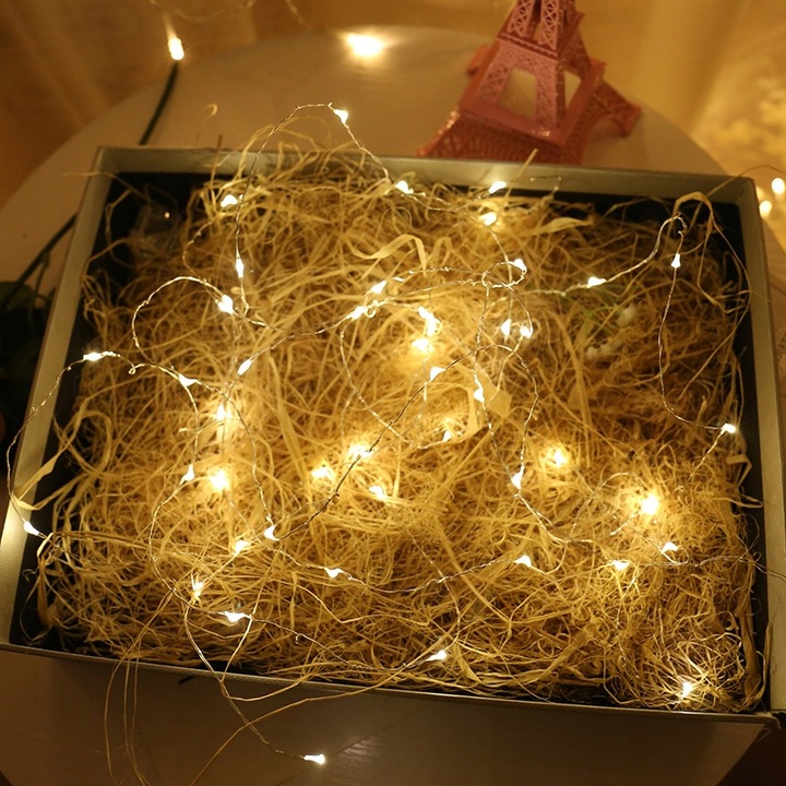 ŚWIATEŁKA LED LAMPKI CHOINKOWE MIKRO DRUCIKI Z BATERIAMI ŚWIĄTECZNY STROIK