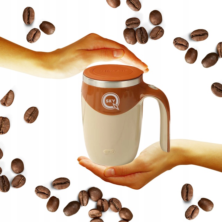 AUTOMATYCZNY KUBEK TERMICZNY 380 ML MAGNETYCZNE MIESZADŁO USB DLA KAWOSZY