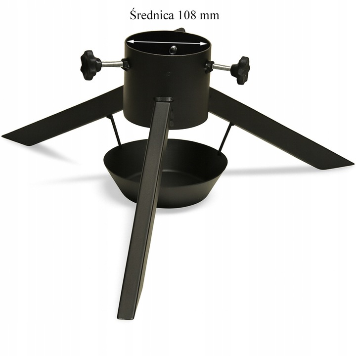 Stojak na choinkę metalowy z misą na wodę czarny 108 mm stojak choinkowy