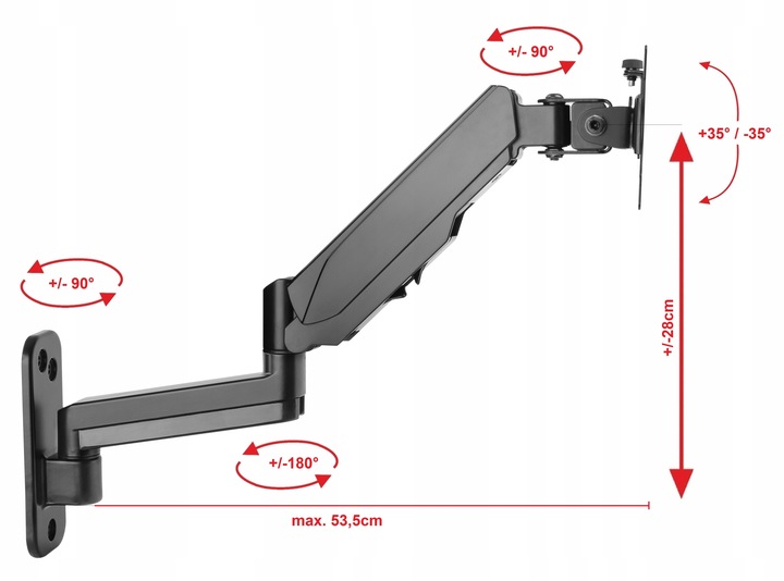Regulowany Uchwyt do Monitora Telewizora TV 13-32 Regulacja wysokości