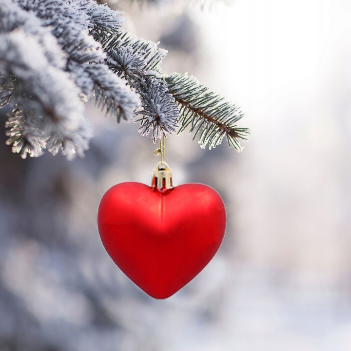 Bombki choinkowe czerwone serca zawieszki na choinkę ozdoby świąteczne 16x