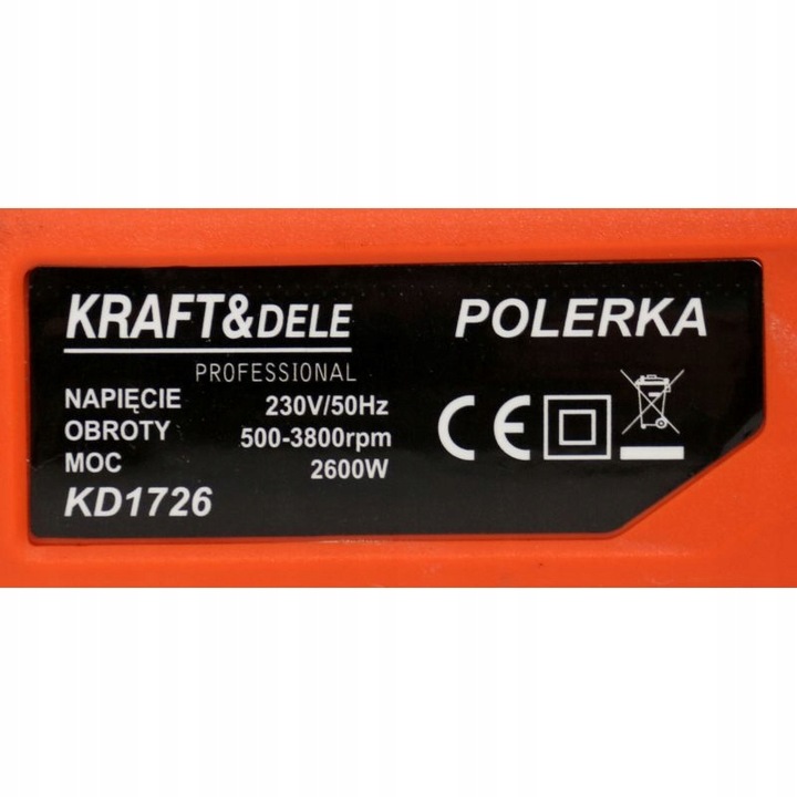 2 x POLERKA ELEKTRYCZNA 2600W z regulacją obrotów 500-3800 obr/min - Kraft&