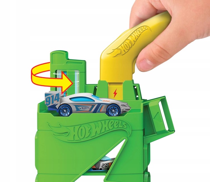 HOT WHEELS CITY LET'S RACE ZESTAW SUPER STACJA ŁADOWANIA AUT + 1 autko