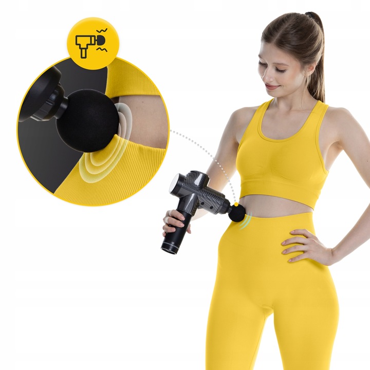 PISTOLET DO MASAŻU MASSAGE GUN+GŁOWICA PODGRZEWANA