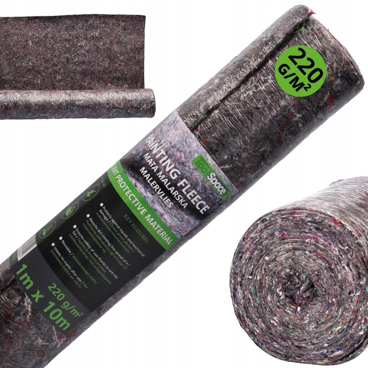 MATA MALARSKA FILC Z FOLIĄ 2x10mb gr.220g/m2 MATA OCHRONNA 20m2 GRUBA MOCNA